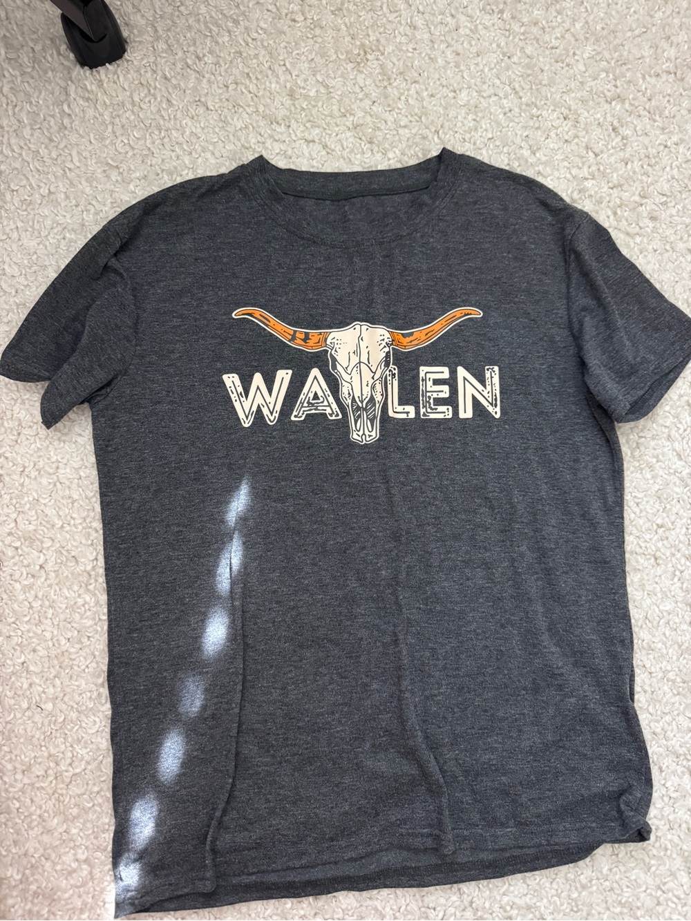 Wavlen Grey Graphic Tee with Longhorn Skull